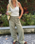 Celine cargo pants matcha green lifestyle styling Australian boutique resort wear outfit inspiration