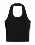 Rae ribbed halter black