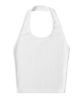 Rae ribbed halter top White