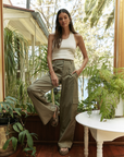 celine-cargo-pants-matcha-green-front-australian-boutique-resort-wear