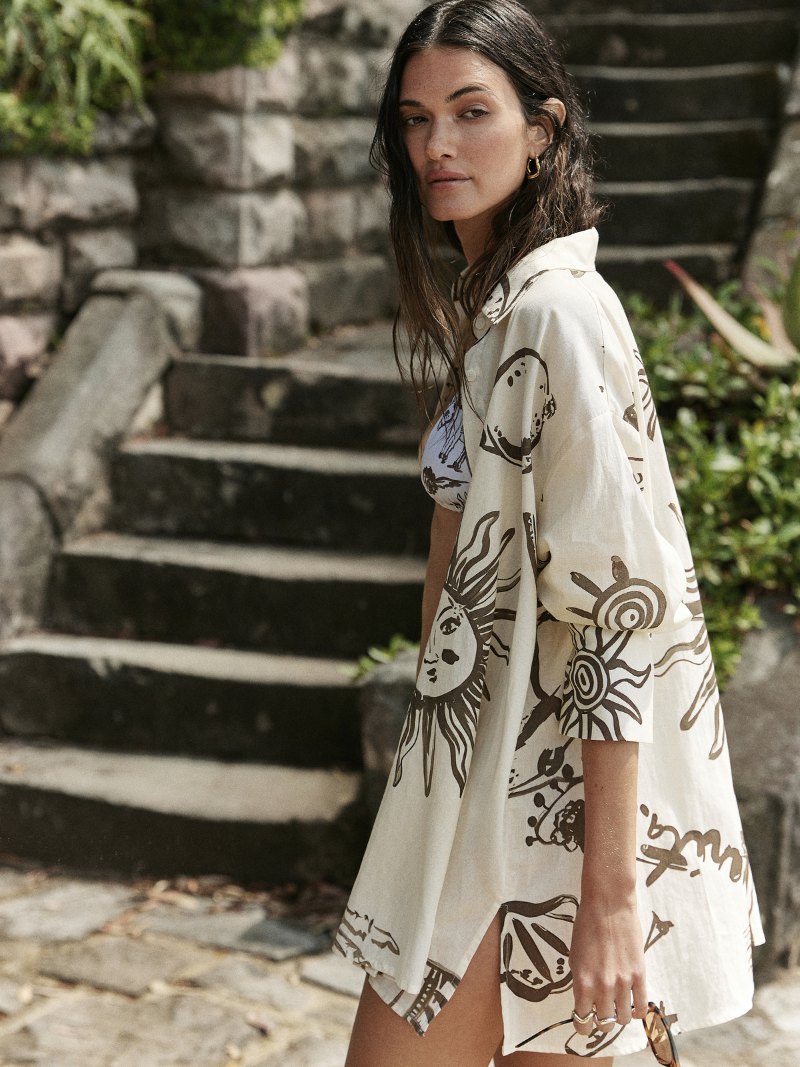 Nacida shirt Juanita print cream