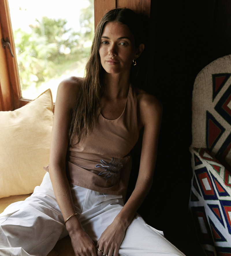Celine cargo pants white lifestyle styling Australian boutique resort wear outfit inspiration
