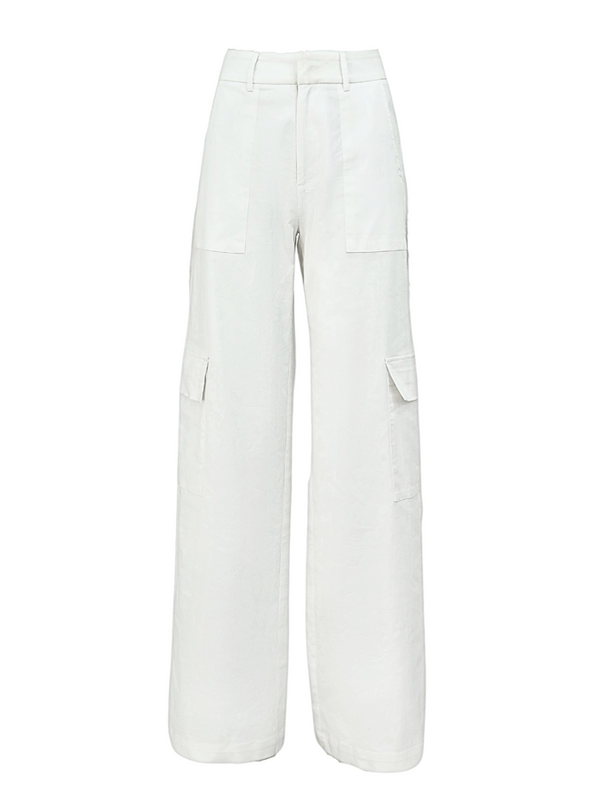 Celine white cargo pants minimalist ghost shot Australian designer boutique clean aesthetic
