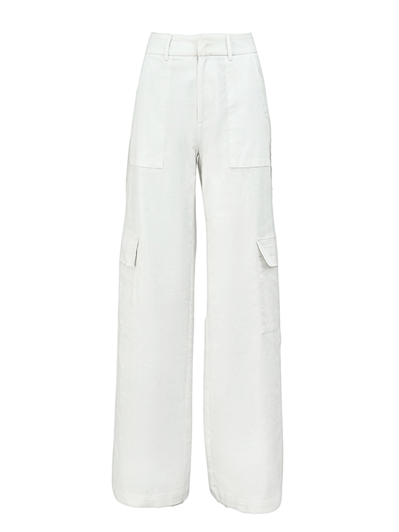 Celine white cargo pants minimalist ghost shot Australian designer boutique clean aesthetic
