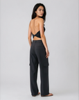 Rae ribbed halter black