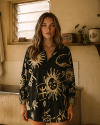 Nacida shirt Juanita print black