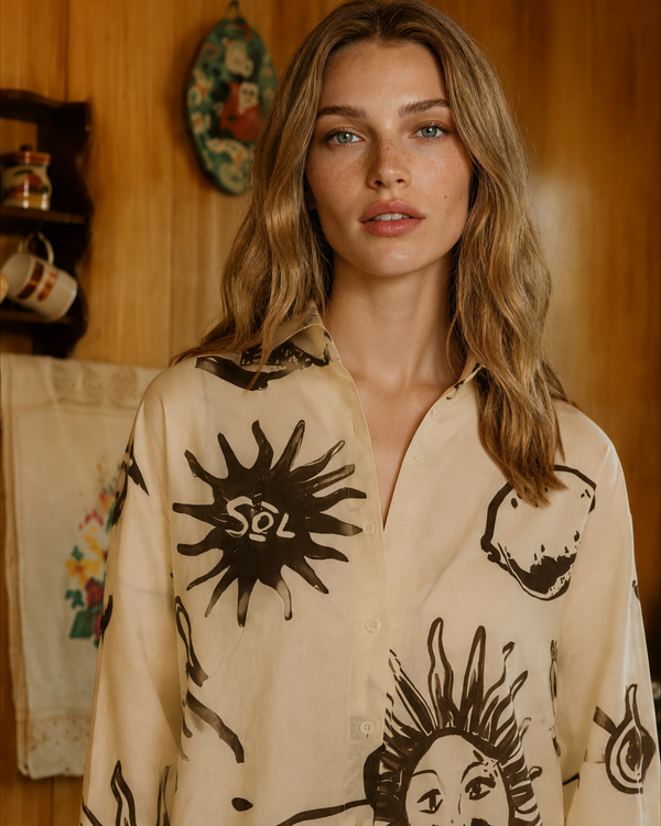 Nacida shirt Juanita print cream