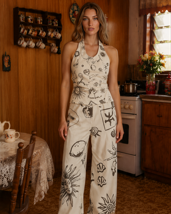 Nacida pants Juanita print cream