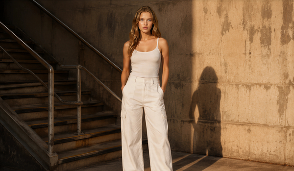 Rosa Ribbed Cami White