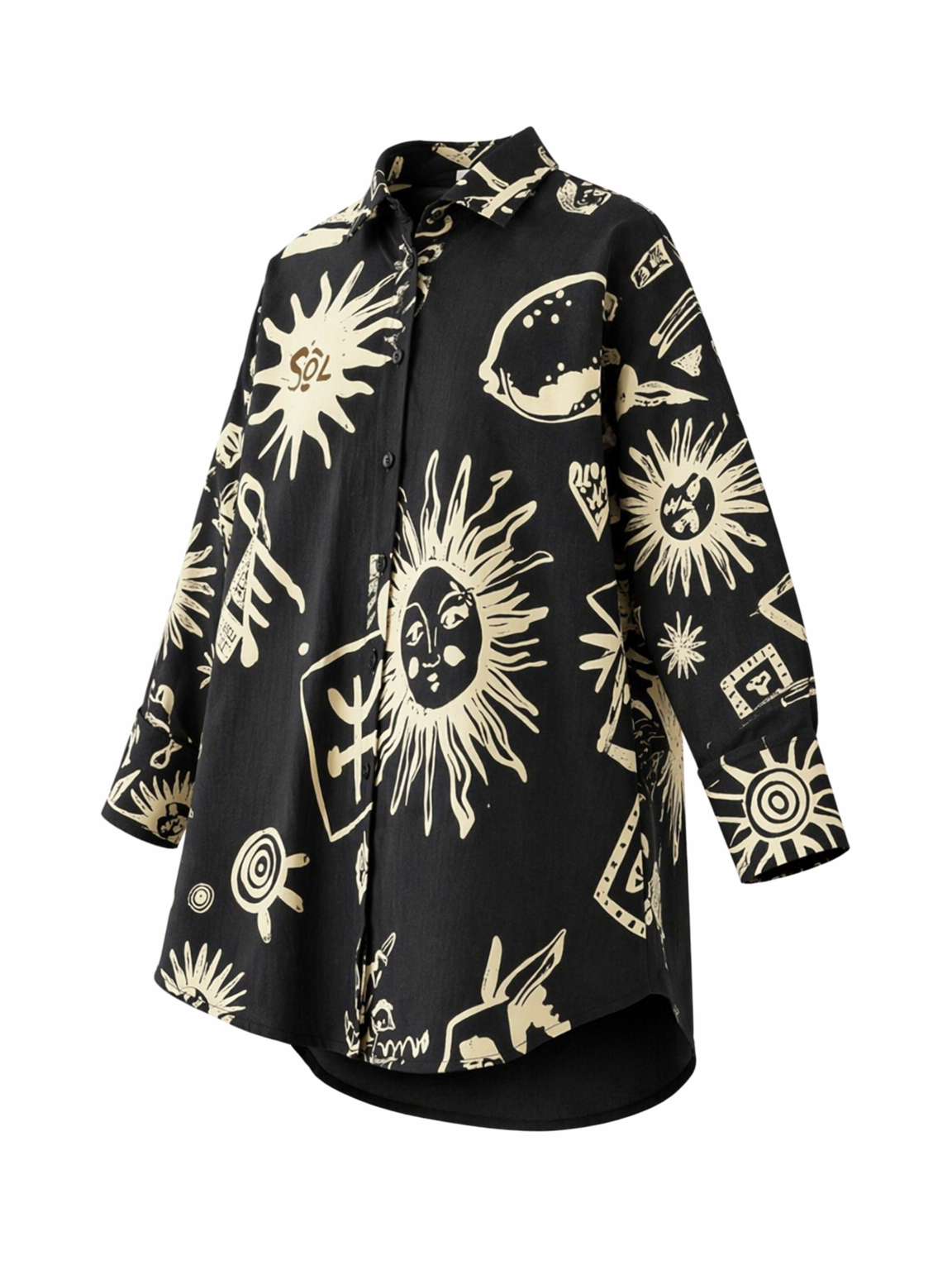 Nacida shirt Juanita print black