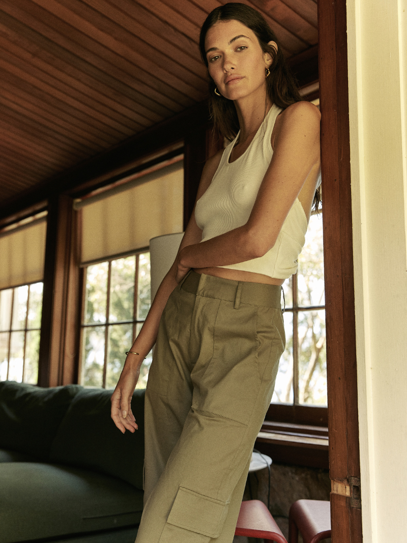 celine-cargo-pants-matcha-green-styled-australian-boutique-resort-wear-model