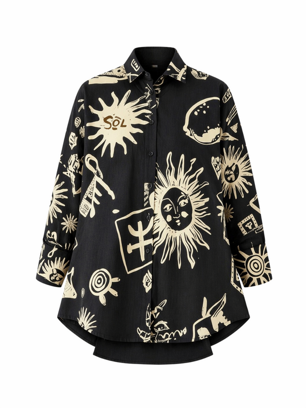 Nacida shirt Juanita print black